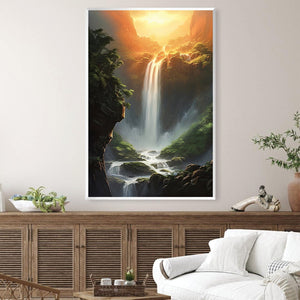 Waterfalls Below the Sun Canvas Art Clock Canvas