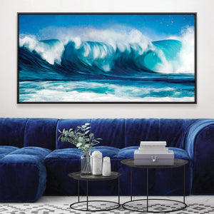 Waves Canvas - Single Panel Art Clock Canvas