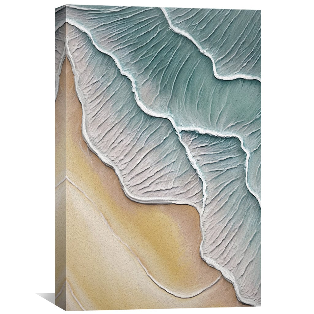 Wavy Shoreline Canvas Art Clock Canvas