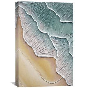 Wavy Shoreline Canvas Art Clock Canvas