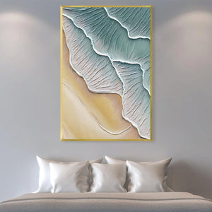 Wavy Shoreline Canvas Art Clock Canvas