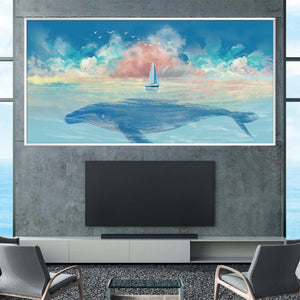 Whale Whisper Canvas Art Clock Canvas