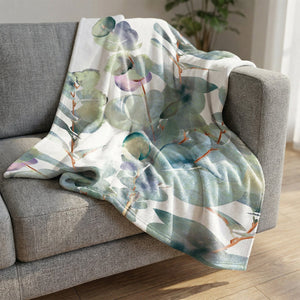 Whispering Eucalyptus Blanket Blanket Clock Canvas