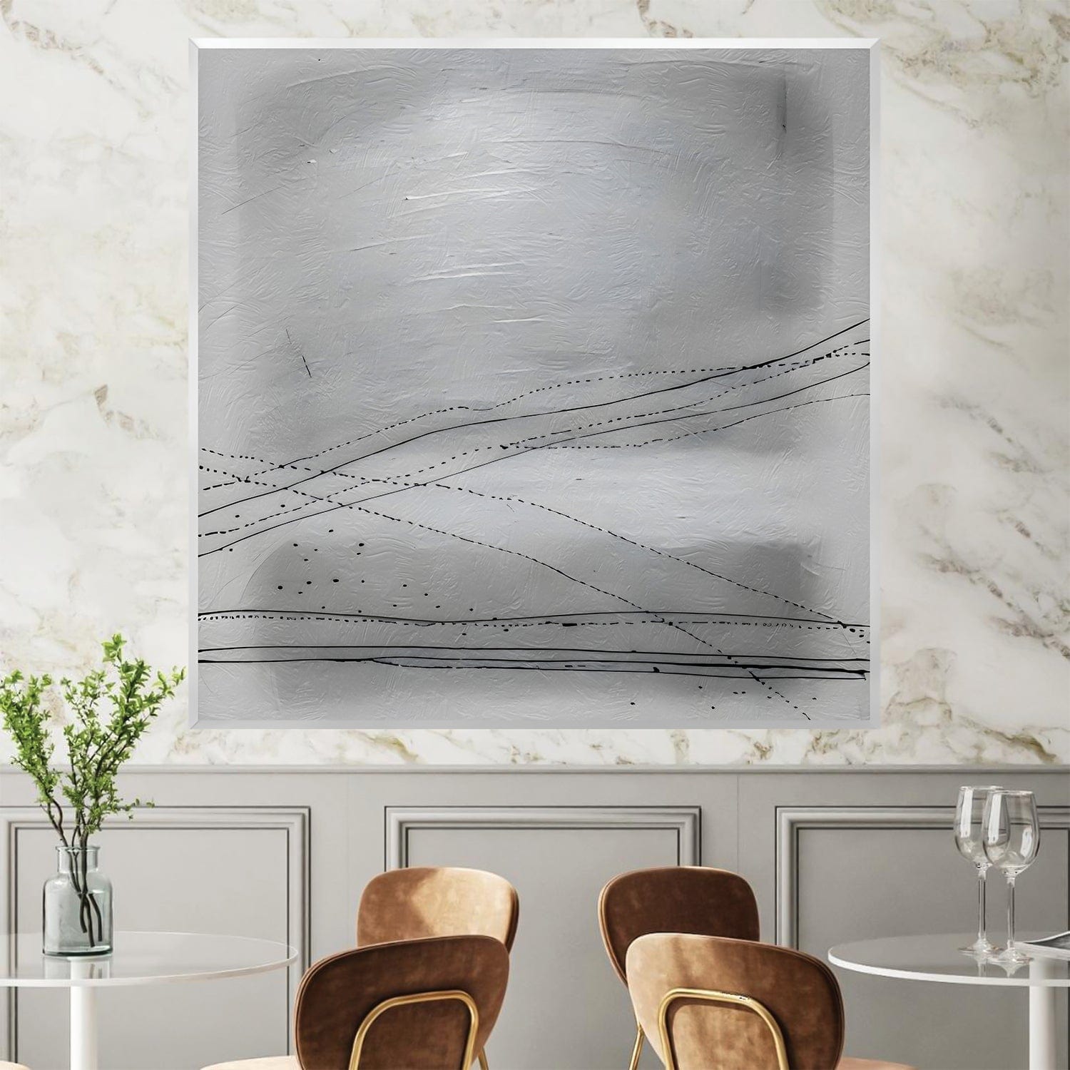 Whispering Grayscale Canvas Art Clock Canvas