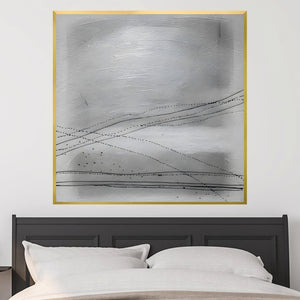 Whispering Grayscale Canvas Art Clock Canvas