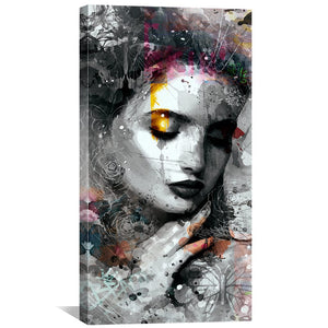 Whispers of Ink and Color Canvas Art Clock Canvas