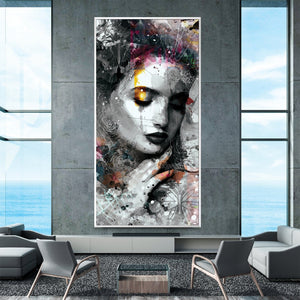 Whispers of Ink and Color Canvas Art Clock Canvas