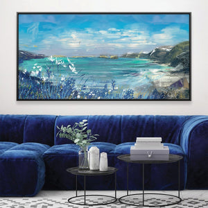 Wild Blue Coast Canvas Art 20 x 10in / Canvas Clock Canvas