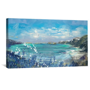 Wild Blue Coast Canvas Art Clock Canvas