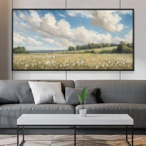 Wild Flower Breeze Canvas Art 20 x 10in / Canvas Clock Canvas