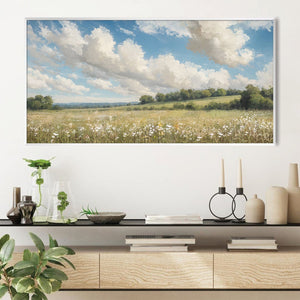 Wild Flower Breeze Canvas Art Clock Canvas