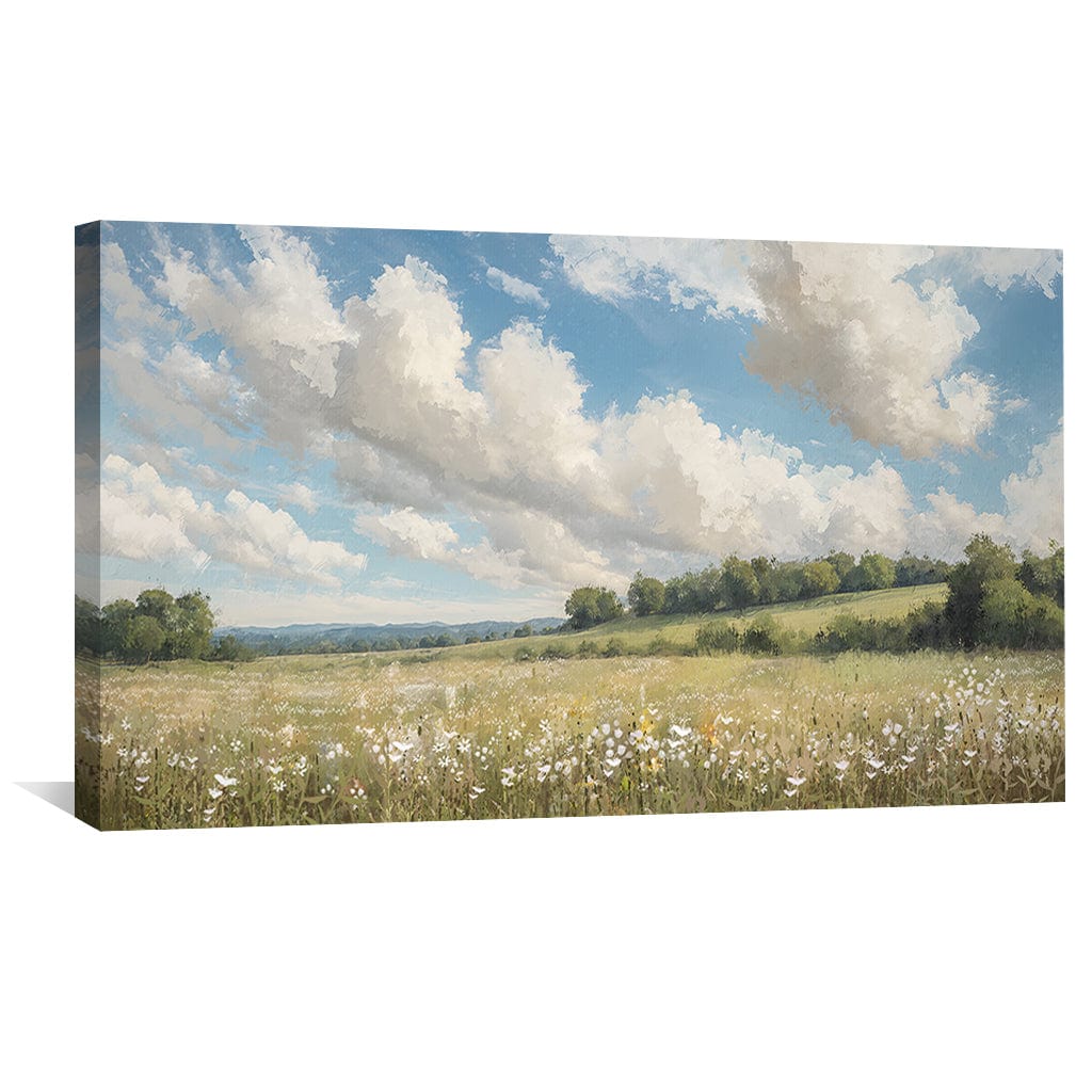 Wild Flower Breeze Canvas Art Clock Canvas