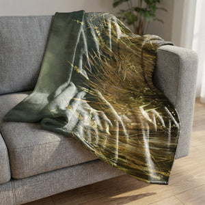 Wild Grasses Blanket Blanket Clock Canvas