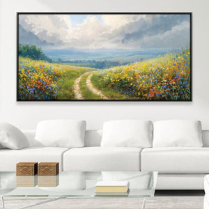 Wildflower Drift Canvas Art 20 x 10in / Canvas Clock Canvas