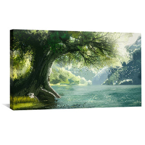 Willow By The Water Canvas Art Clock Canvas