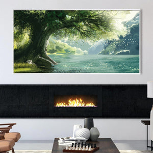 Willow By The Water Canvas Art Clock Canvas