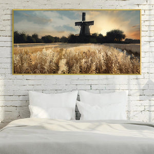 Windmill Whispers Canvas Art Clock Canvas