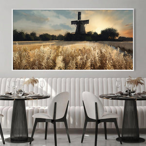 Windmill Whispers Canvas Art Clock Canvas