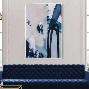 Window into the Blue Abstract Canvas Art Clock Canvas