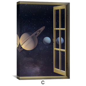 Window to Orbit Canvas Art Clock Canvas