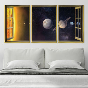 Window to Orbit Canvas Art Clock Canvas