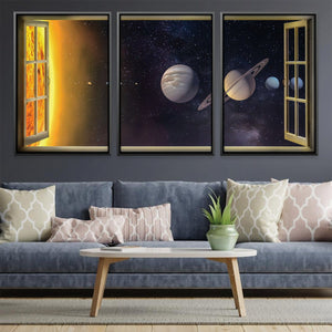 Window to Orbit Canvas Art Clock Canvas