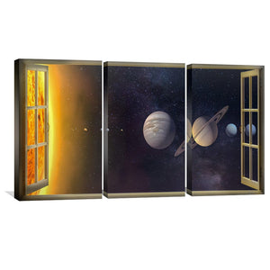 Window to Orbit Canvas Art Clock Canvas