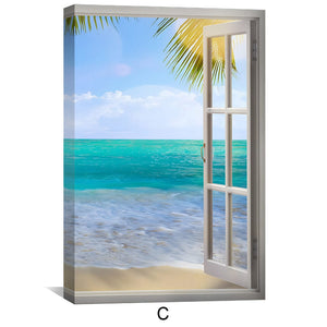 Window to Paradise Canvas Art Clock Canvas