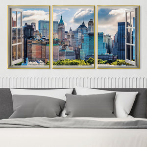Window to the City Canvas Art Clock Canvas