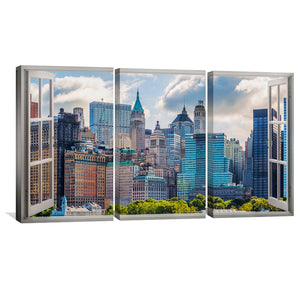 Window to the City Canvas Art Clock Canvas