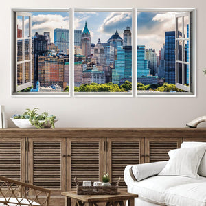 Window to the City Canvas Art Clock Canvas