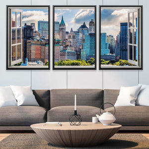 Window to the City Canvas Art Clock Canvas