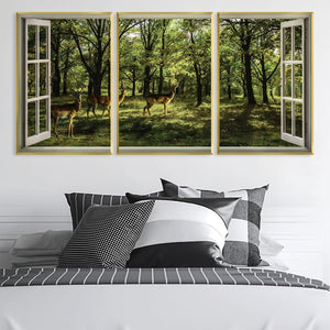 Window to the Fawn Canvas Art Clock Canvas