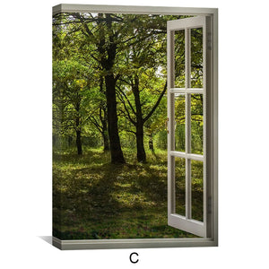 Window to the Fawn Canvas Art Clock Canvas