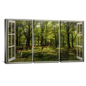Window to the Fawn Canvas Art Clock Canvas
