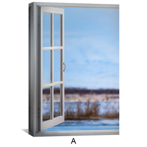 Window to the Geese Canvas Art Clock Canvas
