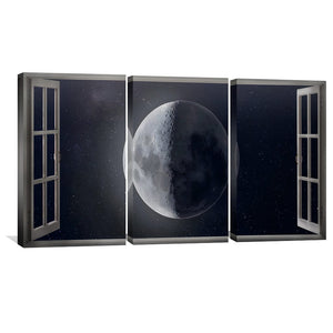 Window to the Moon Canvas Art Clock Canvas