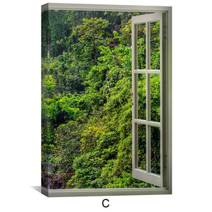 Window to the Waterfall Canvas Art Clock Canvas