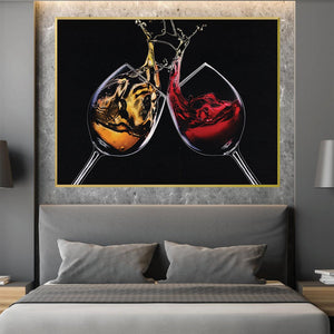 Wine Tasting Canvas Art Clock Canvas