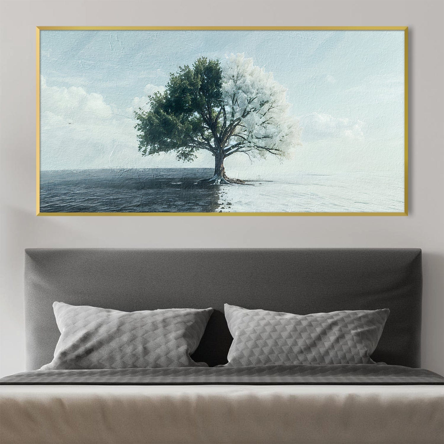 Winter Meets Spring Canvas Art Clock Canvas