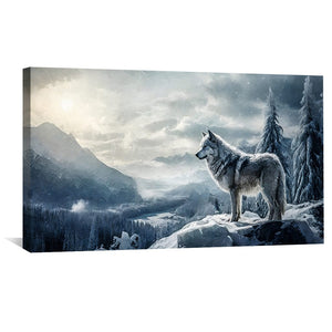 Wolf Gaze Canvas Art Clock Canvas