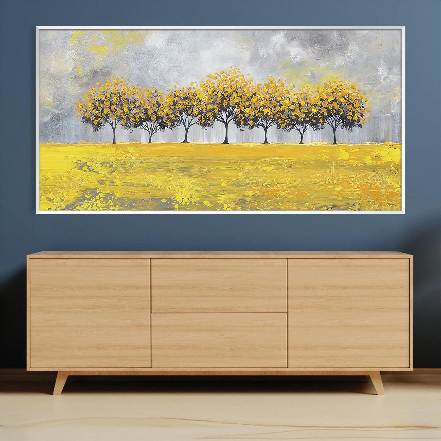 Yellow Grove Canvas Art Clock Canvas