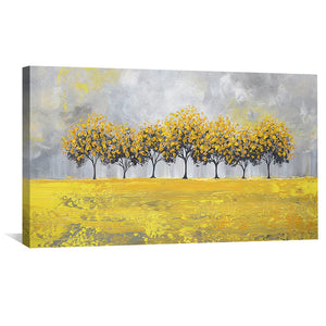Yellow Grove Canvas Art Clock Canvas