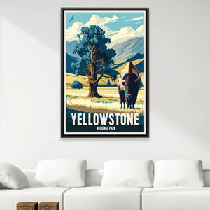 Yellowstone National Park Canvas Art Clock Canvas