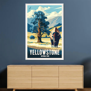 Yellowstone National Park Canvas Art Clock Canvas
