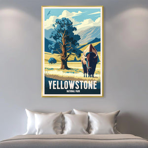 Yellowstone National Park Canvas Art Clock Canvas