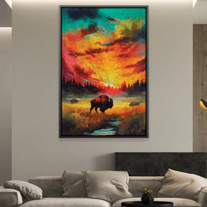 Yellowstone USA Canvas Art Clock Canvas