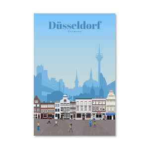 Duesseldorf Canvas - Studio 324 Art Clock Canvas