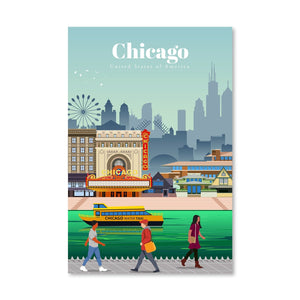 Chicago Canvas - Studio 324 Art Clock Canvas