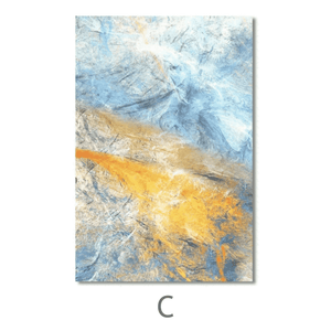 Abstract Blue Canvas Art C / 40 x 60cm / No Board - Canvas Print Only Clock Canvas
